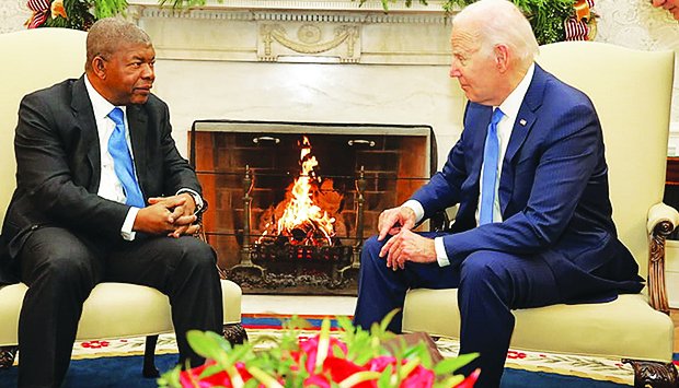 Presidente norte-americano, Joe Biden, com Presidente João Lourenço © Fotografia por: DR
